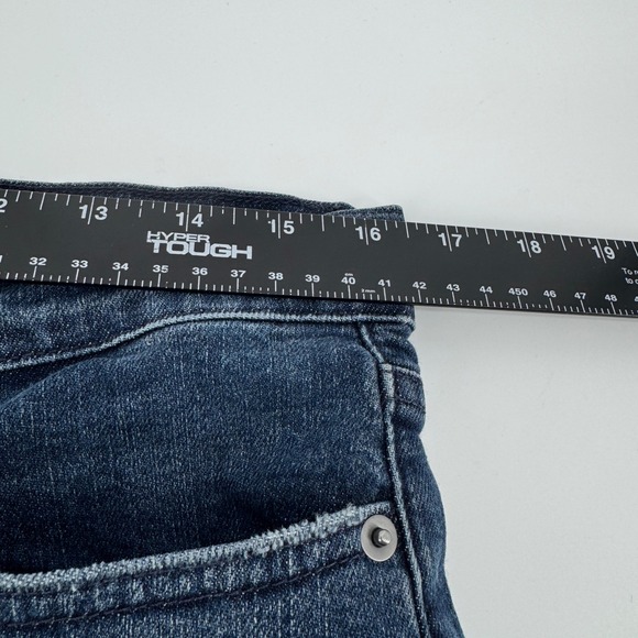 FRAME Le Palazzo Wide Leg Crop Jeans Dark Wash Distressed Raw Hem Size 30 - Picture 6 of 8